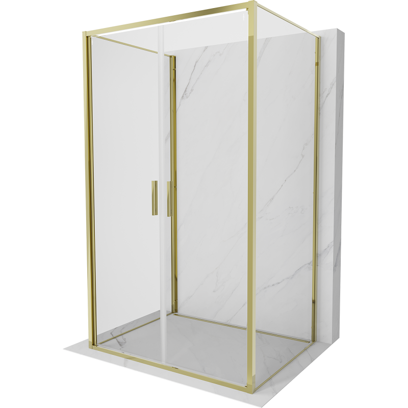 Mexen Exo-3S cabina de duș cu 3 pereți 70 x 75 cm, transparentă, aurie - 814-070-075-50-00-3S