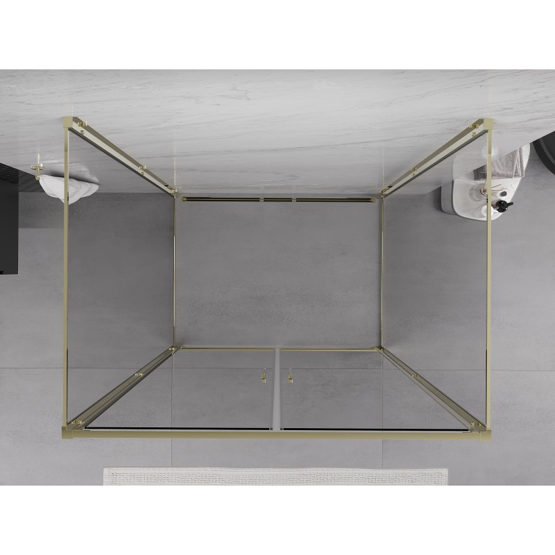 Mexen Exo-3S cabina de duș cu 3 pereți 70 x 75 cm, transparentă, aurie - 814-070-075-50-00-3S
