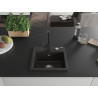 Mexen Milo chiuvetă de bucătărie din granit cu 1 cuvă cu baterie Rita, negru/auriu metalic - 6505-75-670300-70