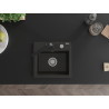 Mexen Milo chiuvetă de granit cu 1 compartiment cu baterie de bucătărie Rita, negru/auriu metalic - 6505-75-670300-70