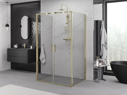 Mexen Exo-B Duo 3S cabina de duș cu 3 pereți, pivotantă, 70 x 110 cm, transparentă, aurie - 814-070-110-50-00-3S