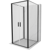 Mexen Exo-3S cabina de duș cu 3 pereți rabatabili 80 x 80 cm, transparent, negru - 814-080-080-70-00-3S