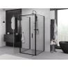 Mexen Exo-B Duo 3S 3-falú, nyíló zuhanykabin 70 x 70 cm, átlátszó, fekete - 814-070-070-70-00-3S