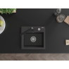 Mexen Milo chiuvetă de granit cu 1 compartiment cu baterie de bucătărie Rita, culoare neagră cu puncte - 6505-76-670300-70