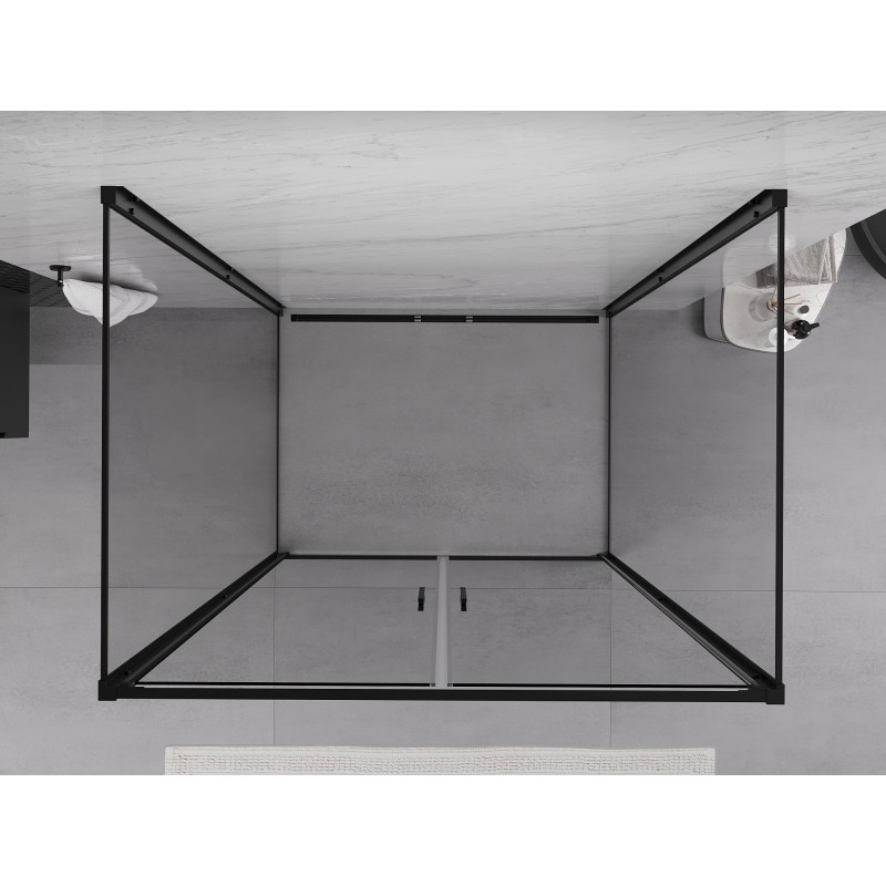 Mexen Exo-B Duo 3S cabina de duș cu 3 pereți, oscilantă, 120 x 90 cm, transparentă, neagră - 814-120-090-70-00-3S