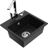 Mexen Milo chiuvetă de granit cu 1 compartiment cu baterie de bucătărie Rita, negru - 6505-77-670300-00