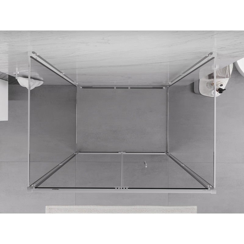 Mexen Exo-F 3S 3-oldalú összecsukható zuhanykabin 90 x 80 cm, átlátszó, króm - 816-090-080-01-00-3S