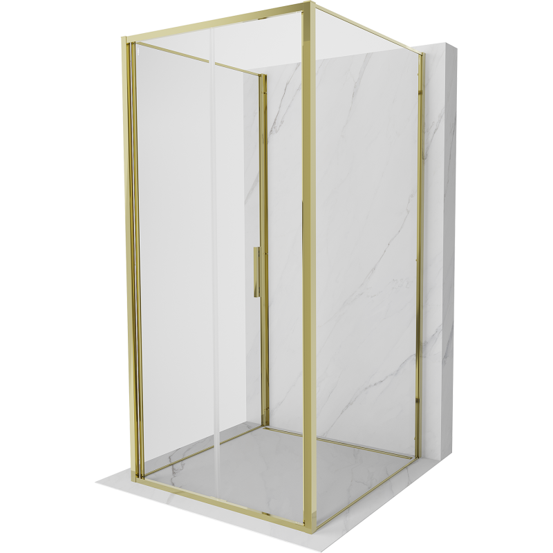 Mexen Exo-3S cabina de duș pliabilă 3-perete 70 x 70 cm, transparent, auriu - 816-070-070-50-00-3S