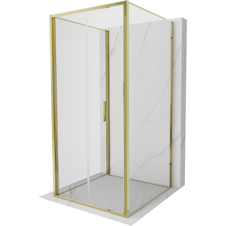 Mexen Exo-3S 3-oldalas, összecsukható zuhanykabin, 90 x 90 cm, átlátszó, arany - 816-090-090-50-00-3S