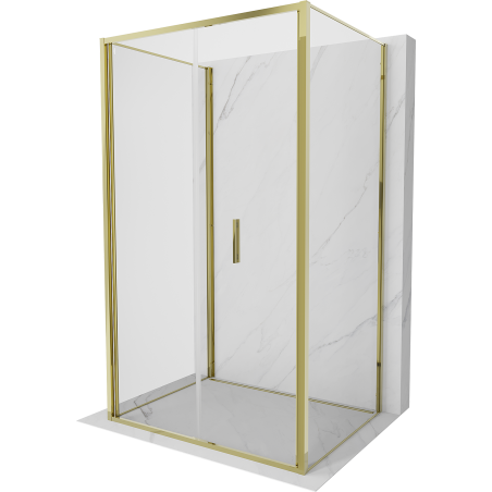 Mexen Exo-F 3S 3-oldalas, összecsukható zuhanykabin 110 x 75 cm, átlátszó, arany - 816-110-075-50-00-3S