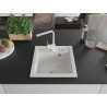 Mexen Vito chiuvetă de bucătărie din granit 1-cameră cu baterie de bucătărie Rita, alb - 6503-20-670300-20