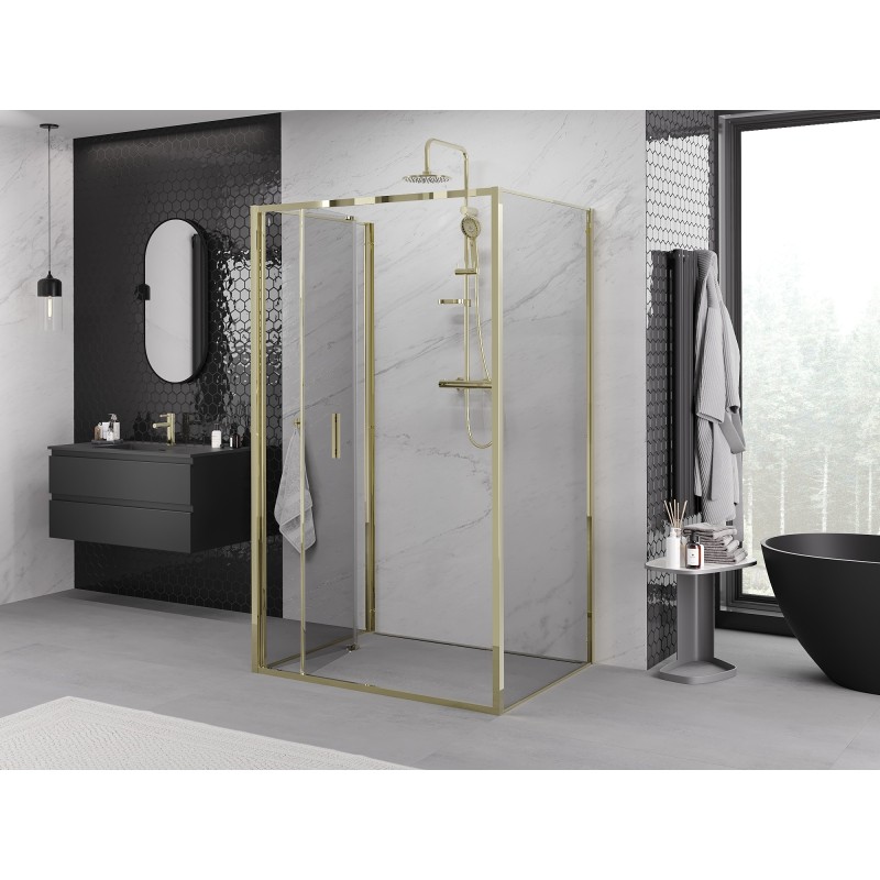 Mexen Exo-3S cabina de duș pliabilă 3-laturi 75 x 85 cm, transparentă, aurie - 816-075-085-50-00-3S