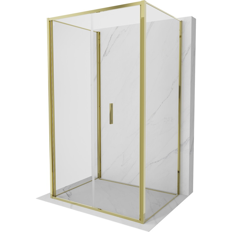 Mexen Exo-F 3S cabină de duș cu 3 pereți pliabilă 100 x 90 cm, transparentă, aurie - 816-100-090-50-00-3S