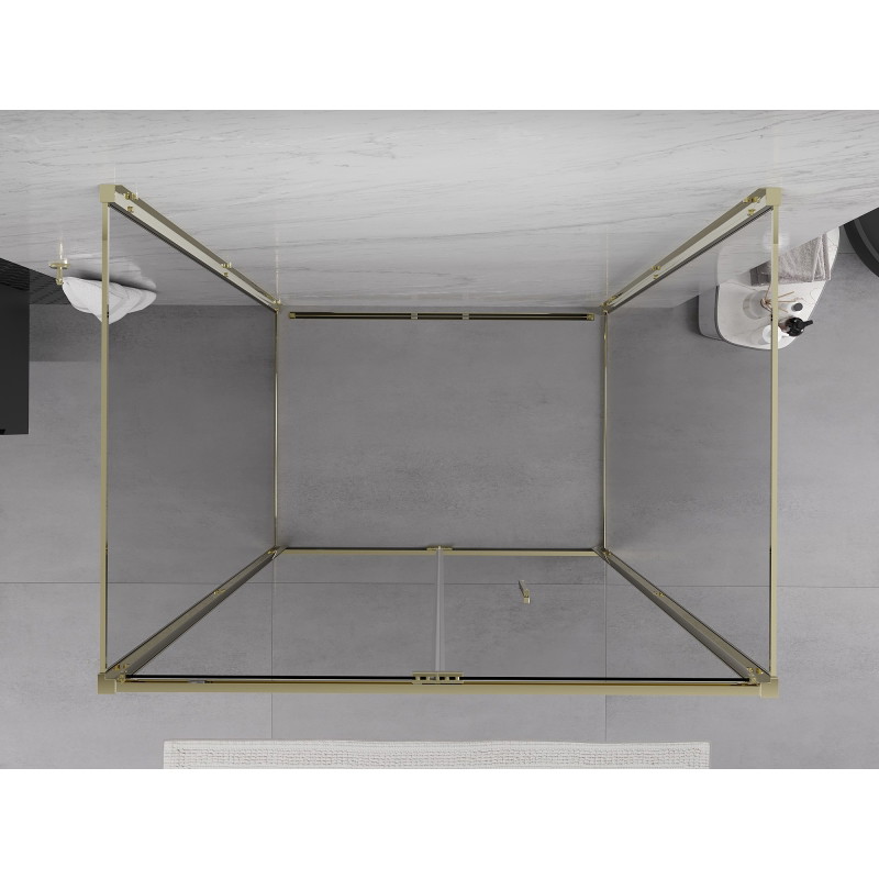 Mexen Exo-F 3S cabină de duș cu 3 pereți pliabilă 100 x 90 cm, transparentă, aurie - 816-100-090-50-00-3S