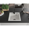 Mexen Vito chiuvetă de granit cu 1 compartiment cu baterie de bucătărie Rita, alb - 6503-20-670300-70
