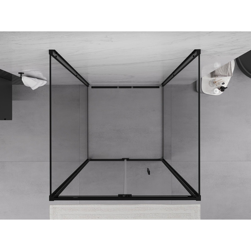 Mexen Exo-F 3S 3 oldalas, összecsukható zuhanykabin 70 x 70 cm, átlátszó, fekete - 816-070-070-70-00-3S