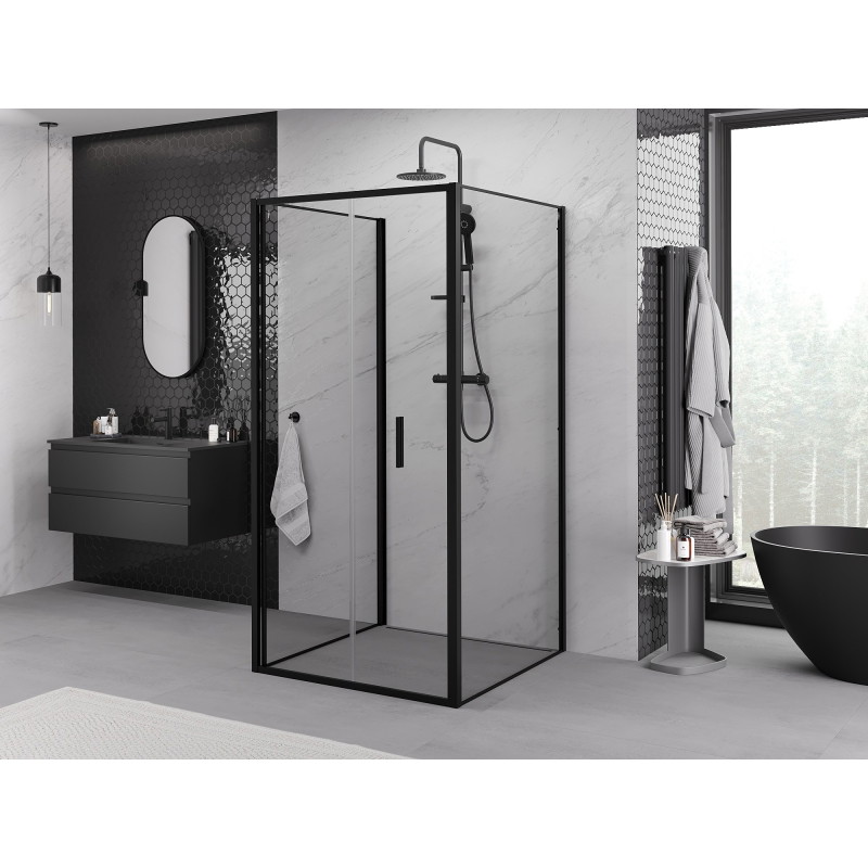 Mexen Exo-F 3S cabina de duș pliabilă pe 3 pereți 75 x 75 cm, transparentă, neagră - 816-075-075-70-00-3S