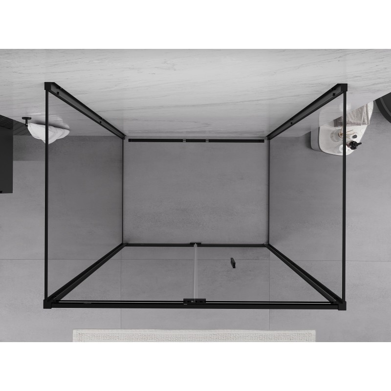 Mexen Exo-3S 3-oldalú, összehajtható zuhanykabin 95 x 70 cm, átlátszó, fekete - 816-095-070-70-00-3S