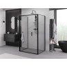 Mexen Exo-F 3S 3 oldalfalú, összecsukható zuhanykabin 70 x 85 cm, átlátszó, fekete - 816-070-085-70-00-3S