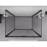Mexen Exo-3S 95 x 110 cm-es, 3 oldalfalú összecsukható zuhanykabin, átlátszó, fekete - 816-095-110-70-00-3S