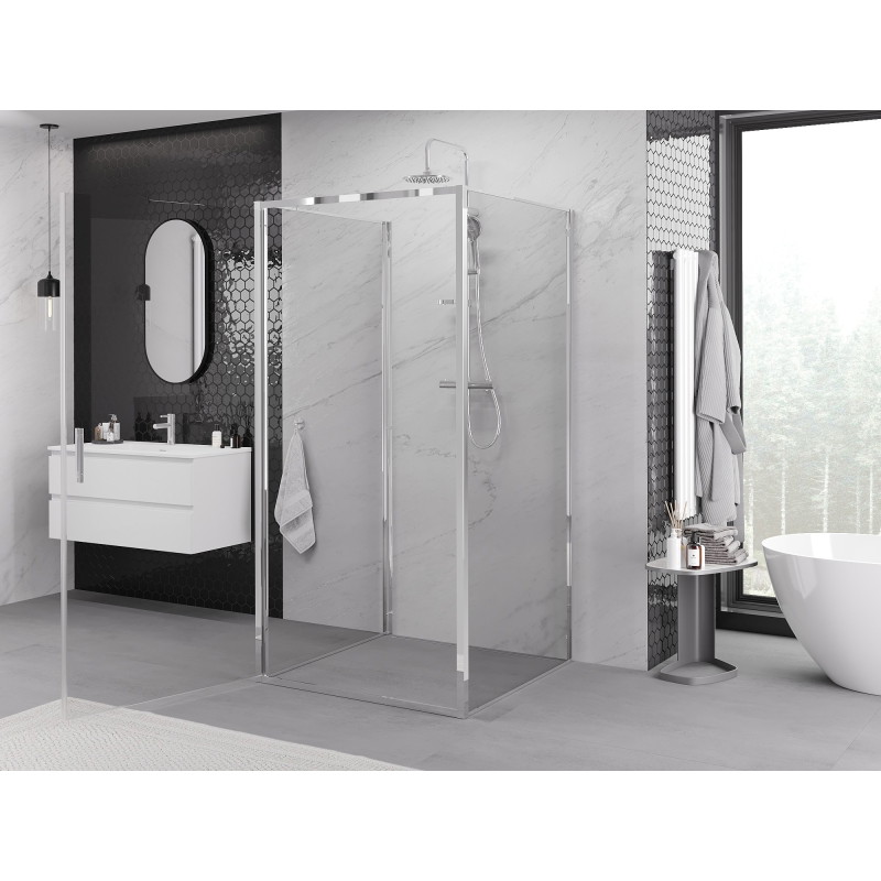 Mexen Exo-B 3S cabina de duș cu 3 pereți, cu ușă de 75 x 75 cm, transparentă, crom - 817-075-075-01-00-3S