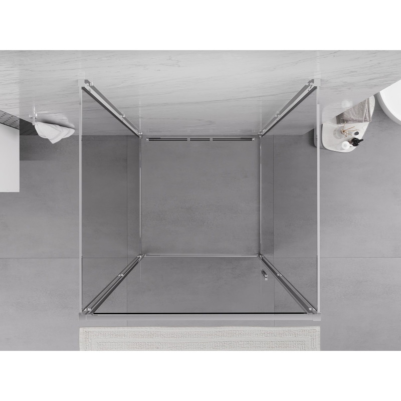 Mexen Exo-B 3S cabina de duș cu 3 pereți, cu ușă de 75 x 75 cm, transparentă, crom - 817-075-075-01-00-3S