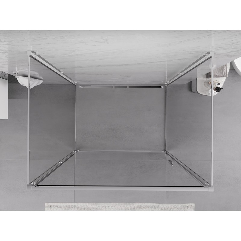 Mexen Exo-3S cabină de duș cu 3 pereți, pivotantă 80 x 70 cm, transparentă, crom - 817-080-070-01-00-3S