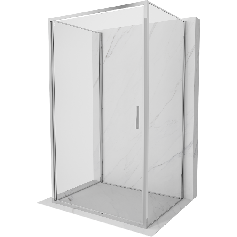 Mexen Exo-3S 3-falú, 70 x 80 cm-es nyíló zuhanykabin, átlátszó, króm - 817-070-080-01-00-3S