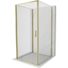 Mexen Exo-3S cabina de duș cu 3 pereți rabatabilă 70 x 70 cm, transparentă, aurie - 817-070-070-50-00-3S