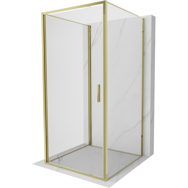 Mexen Exo-B 3S cabină de duș cu 3 pereți 100 x 100 cm, transparentă, aurie - 817-100-100-50-00-3S