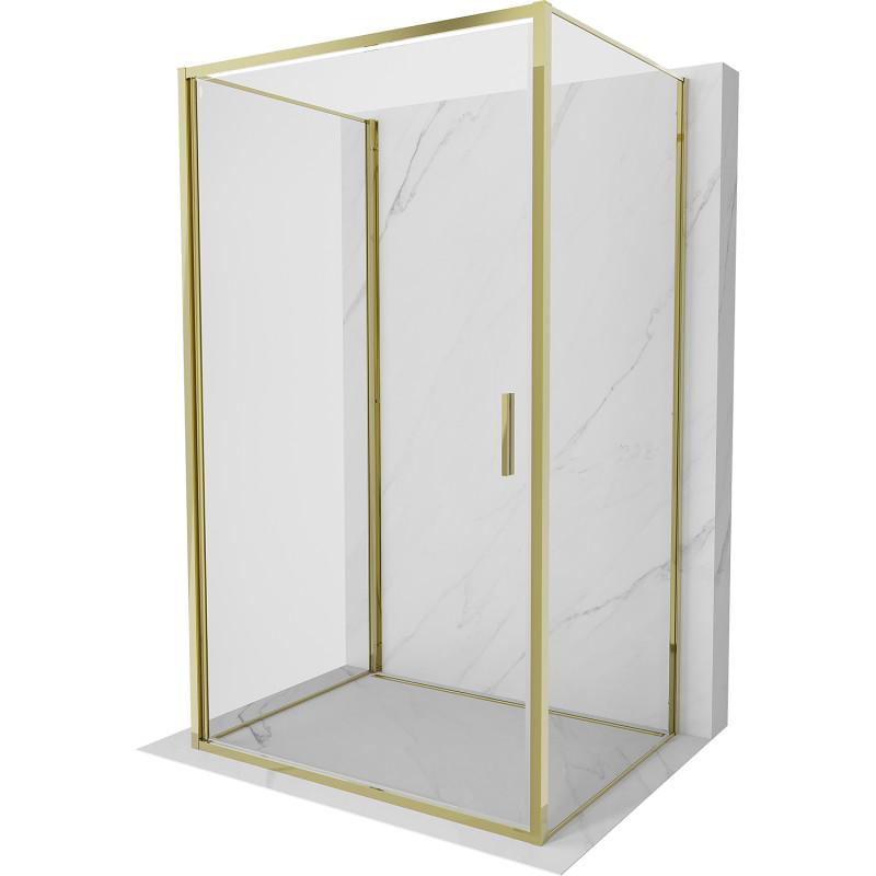 Mexen Exo-B 3S cabina de duș 3-perete cu ușă batantă 80 x 90 cm, transparent, auriu - 817-080-090-50-00-3S