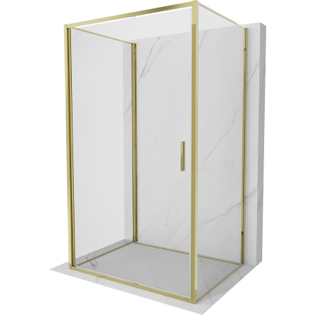 Mexen Exo-B 3S cabina de duș cu 3 pereți rabatabilă 80 x 120 cm, transparentă, aurie - 817-080-120-50-00-3S