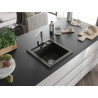 Mexen Vito chiuvetă de granit cu 1 compartiment cu baterie de bucătărie Rita, negru/auriu metalic - 6503-75-670300-00
