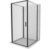 Mexen Exo-3S cabina de duș cu 3 pereți, rabatabilă 90 x 90 cm, transparentă, neagră - 817-090-090-70-00-3S