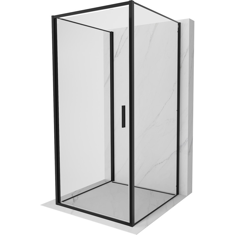 Mexen Exo-B 3S cabina de duș cu 3 pereți, rabatabilă, 95 x 95 cm, transparentă, neagră - 817-095-095-70-00-3S