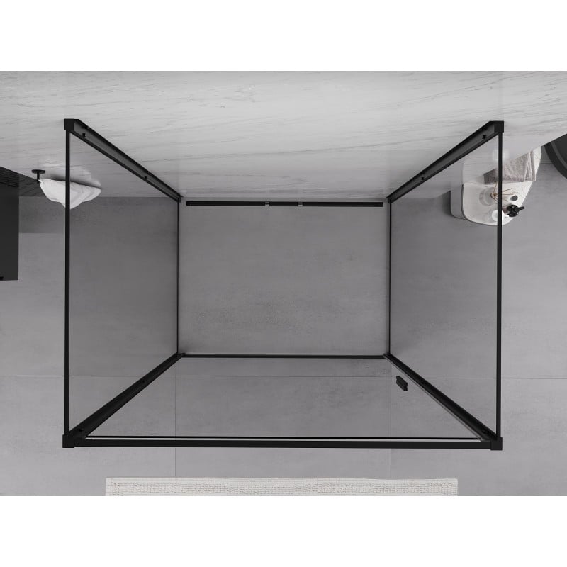 Mexen Exo-3S cabina de duș cu 3 pereți rabatabili 70 x 80 cm, transparentă, neagră - 817-070-080-70-00-3S