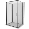 Mexen Exo-B 3S cabină de duș cu 3 pereți rabatabilă 80 x 100 cm, transparent, neagră - 817-080-100-70-00-3S