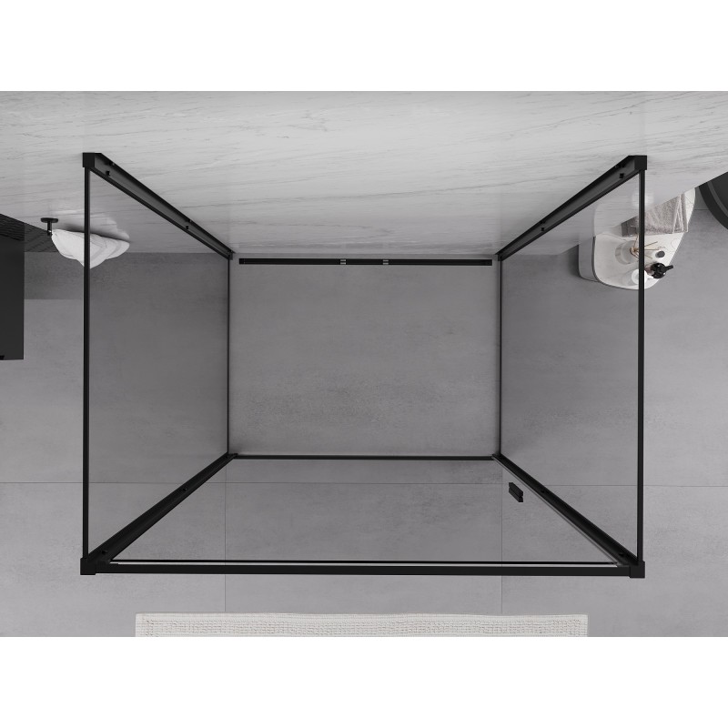 Mexen Exo-3S 3-oldalas, nyíló zuhanykabin 90 x 110 cm, áttetsző, fekete - 817-090-110-70-00-3S