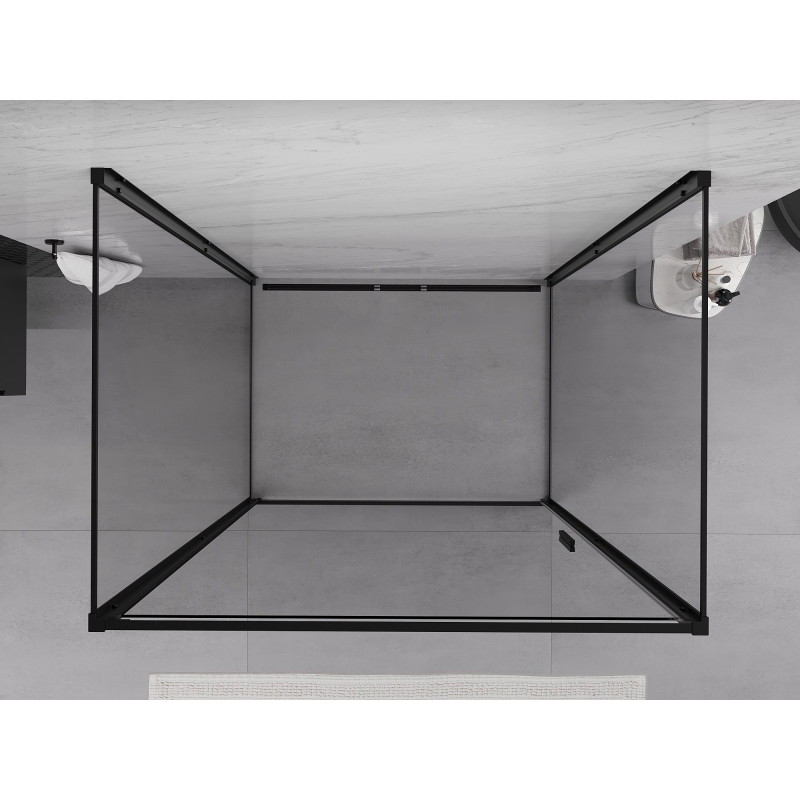 Mexen Exo-B 3S cabina de duș cu 3 pereți cu deschidere 95 x 110 cm, transparentă, neagră - 817-095-110-70-00-3S