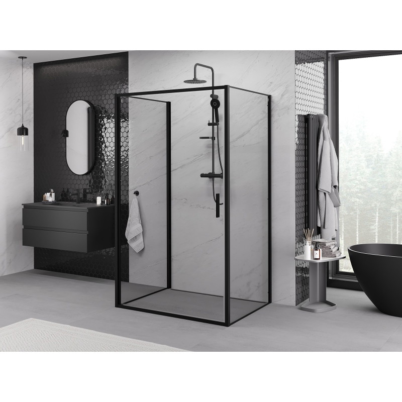 Mexen Exo-B 3S cabina de duș 3-pereți cu deschidere de 80 x 120 cm, transparentă, neagră - 817-080-120-70-00-3S