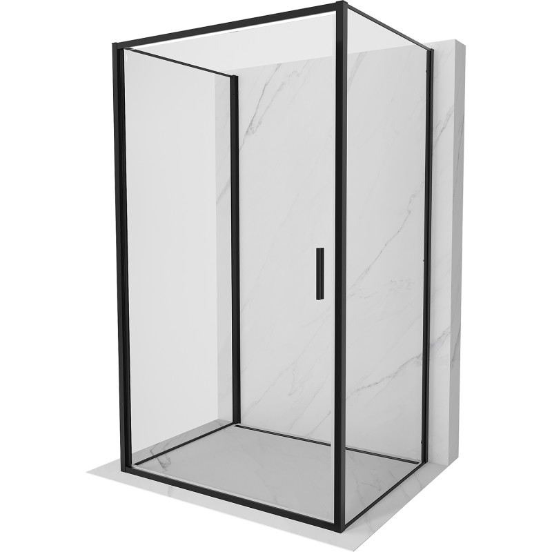 Mexen Exo-B 3S cabina de duș 3 pereți rabatabilă 100 x 120 cm, transparentă, neagră - 817-100-120-70-00-3S