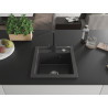 Mexen Vito chiuvetă de granit cu 1 compartiment cu baterie de bucătărie Rita, negru înspicat - 6503-76-670300-70