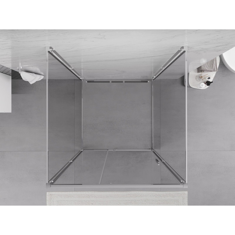 Mexen Exo-R 3S cabina de duș cu 3 pereți batantă 90 x 90 cm, transparentă, cromată - 819-090-090-01-00-3S
