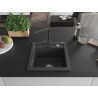 Mexen Vito chiuvetă de granit cu 1 cuvă cu baterie de bucătărie Rita, negru cu pete - 6503-76-670300-76