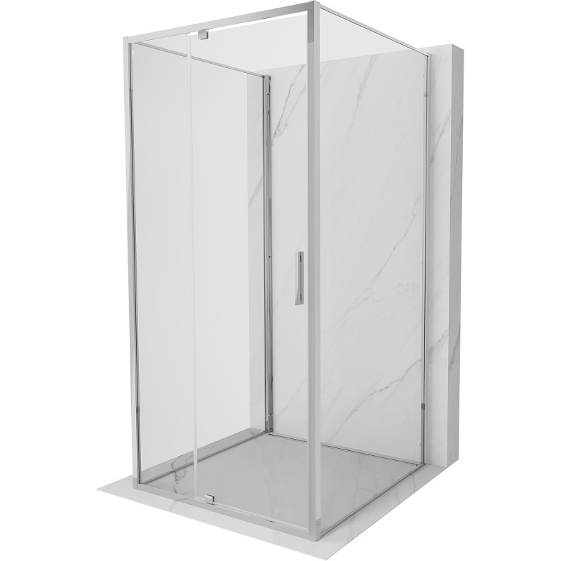 Mexen Exo-R 3S cabină de duș cu 3 pereti rabatabili 100 x 100 cm, transparent, crom - 819-100-100-01-00-3S