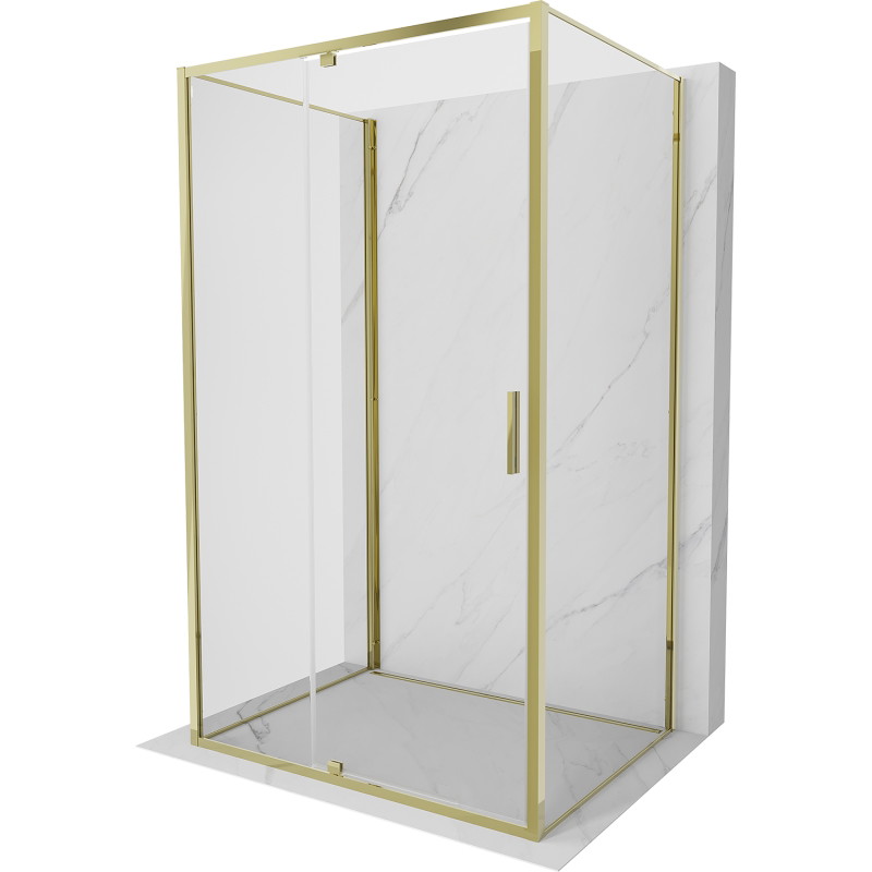 Mexen Exo-R 3S cabina de duș batantă 3-paneluri 105 x 70 cm, transparentă, aurie - 819-105-070-50-00-3S