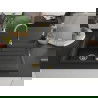 Mexen Bruno chiuvetă de granit cu o cuvă și scurgător 795 x 495 mm, negru/argintiu metalic, sifon auriu - 6513791010-73-G