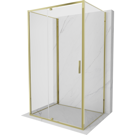 Mexen Exo-R 3S cabina de duș cu 3 pereți, rabatabilă, 95 x 80 cm, transparentă, aurie - 819-095-080-50-00-3S