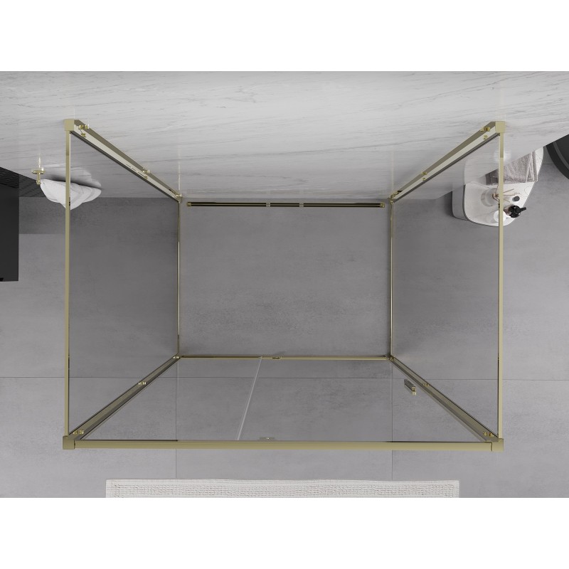 Mexen Exo-3S 3 falú nyitható zuhanykabin 135 x 90 cm, átlátszó, arany - 819-135-090-50-00-3S