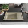 Mexen Elias chiuvetă de granit cu 1 compartiment cu scurgător 795 x 480 mm, bej, sifon auriu - 6511791005-69-G